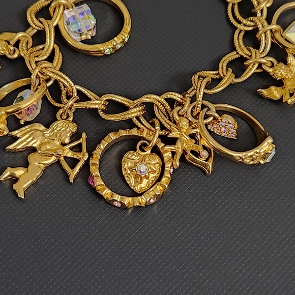 Kirks Folly charms cherub/cupid ring charm bracelet - Picture 2 of 5
